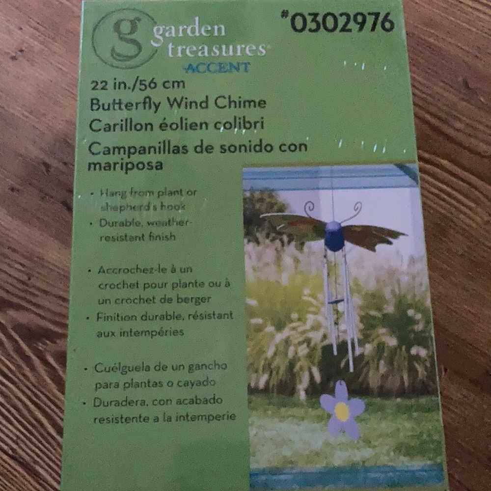 Butterfly Garden Wind Chime 22” L